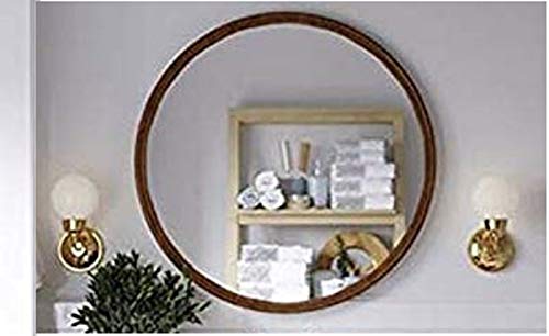 SEVEN HORSES Wooden Dressing Wall Mirrors/Wall Hanging Dressing Mirrors/Plain Decorative Wall Mirror/Dressing Table for Bed Room/Wall Mounted Dressing Mirror for Living Room (Size 24 Inch Round) - Image 1