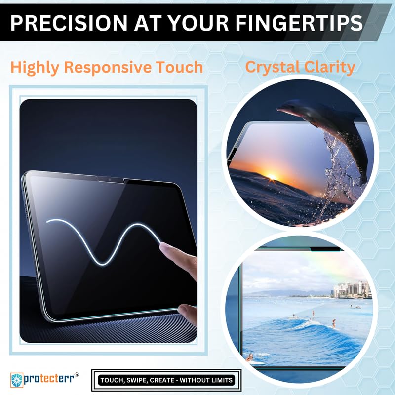 PROTECTERR 1 Pack | Screen Protector Guard for Apple iPad Air 11 inch M2 (2024) - Ultra-Thin, HD Clear, 9H Hardness, Anti-Scratch, Bubble Free, Edge-to-Edge Easy Install (Not Tempered Glass) - Image 4