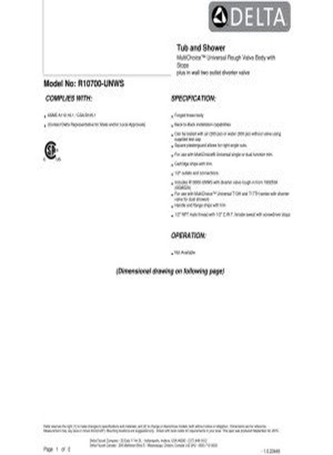 DELTA FAUCET R10700-UNWS MultiChoice Universal Valve Body with In-Wall Diverter Valve, chrome, 4.88 x 5.06 x 4.88 inches - Image 2