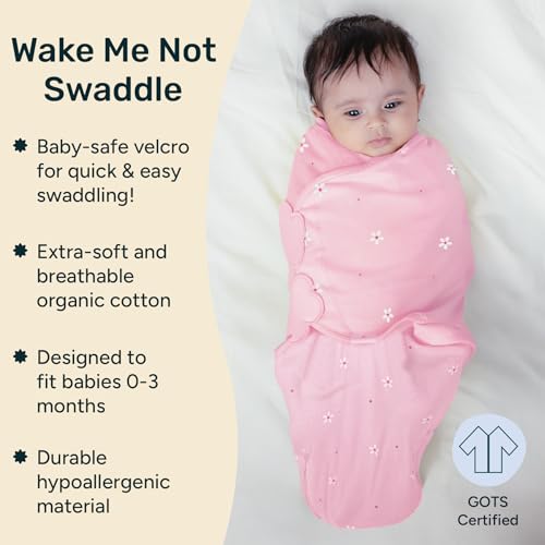 NINTARABABY Swaddle Wrap – Premium Organic Cotton, Wake Me Not Swaddle with Baby-Safe Velcro, Ultra-Soft & Snug Newborn Sleep Sack, Breathable Swaddling Blanket, Gift for Infant 0-3 Months - Image 2