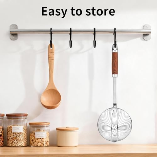ChefBee 5.3" Spider Strainer Skimmer Spoon with Handle, Stainless Steel Wire Strainer Ladle for Cooking and Frying, Kitchen Utensils Slotted Pasta Spoon, Fryer Scoop - Image 5