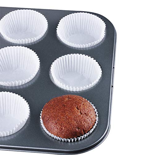 Caperci Standard White Cupcake Liners 500 Count, No Smell, Food Grade & Grease-Proof Baking Cups Paper - Image 3