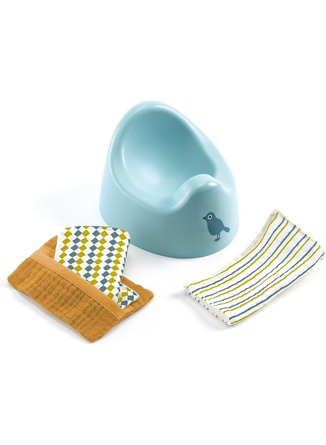 DJECO Pomea Doll Potty And Wipes - Image 1