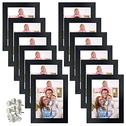 Giftgarden 12 Pack 3.5x5 Picture Frame Black, Multiple 3.5 x 5 Photo Frames Bulk for Tabletop Display or Wall Hanging - Image 1