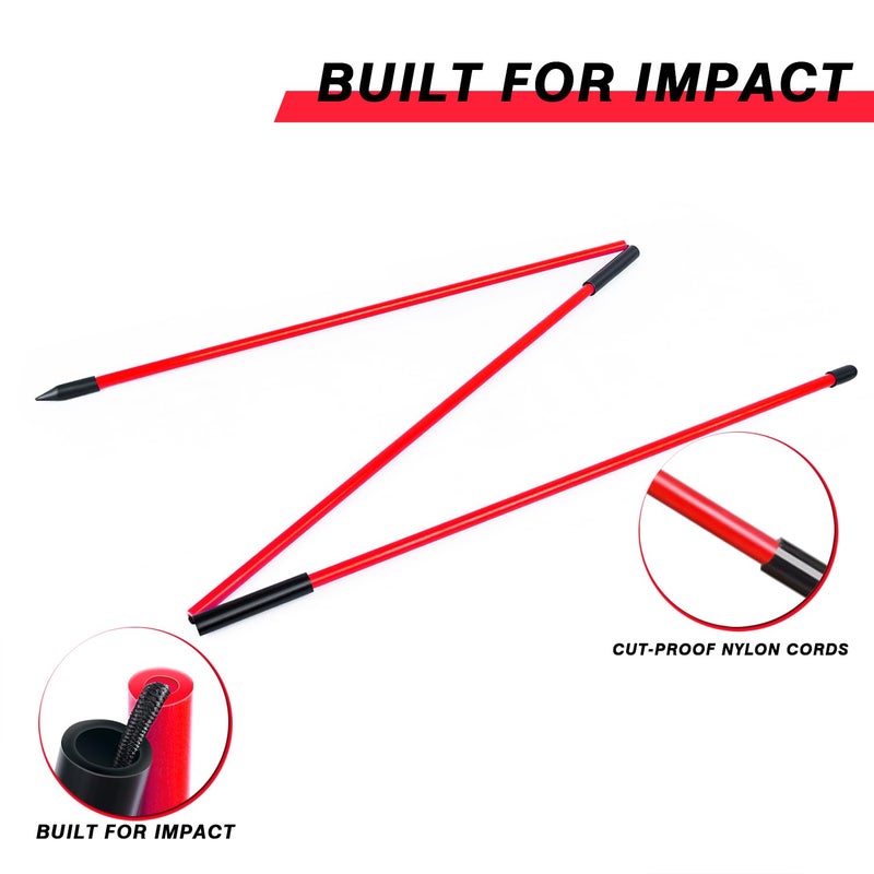 Goashpeaot 3 Pack Collapsible Golf Alignment Sticks, 40" Porfessional Alignment Sticks for Swing Trainer, Putting, Aiming Practice (Red) - Image 2