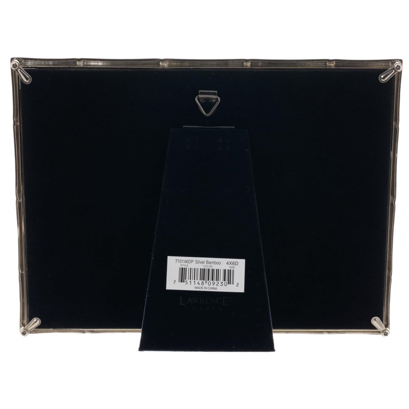 Lawrence Frames 4x6 Double Silver Metal Picture Frame with Bamboo Design - Image 4