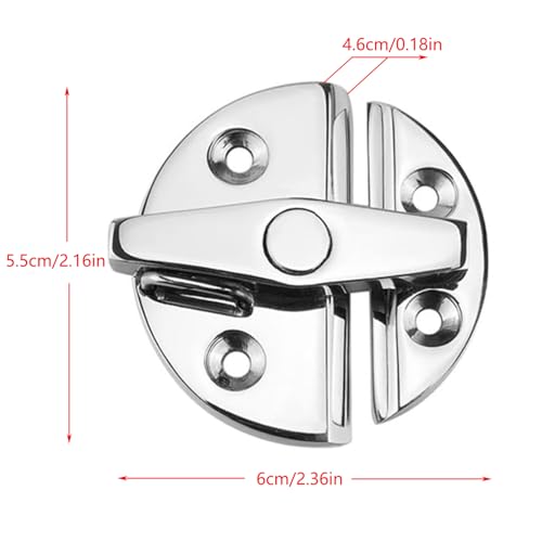 Tearom Marine Boat Door Catch Latch 316 Stainless Steel Door Latch Round 55mm Twist Lock Suit for Boat and Many External Cabinet Applications (1) - Image 3