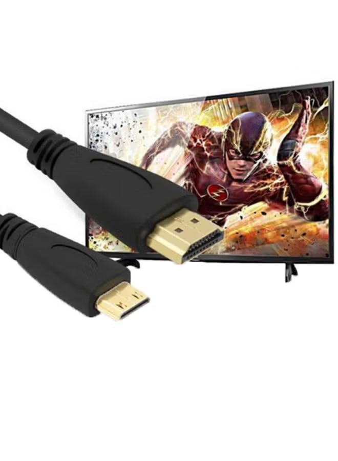 JAJEEK High-Speed HDMI To Mini HDMI Cable – Black/Gold | 1080P Full HD Video & Audio Transmission | HDMI Type A to Mini HDMI Type C Cord | Gold-Plated Connectors | Durable Cable For DSLR Cameras, Tablets, Camcorders, Graphics Cards, Monitors, Projectors & More - Image 2