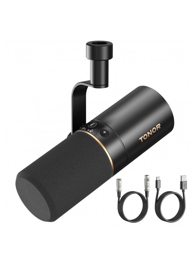 TONOR TONOR Dynamic Microphone, USB/XLR PC Microphone for Podcast, Recording, Live Streaming & Gaming, XLR Cardioid Studio Mic Music Voice-Over with Quick Mute, Headphone Output, Volume Control TD510  - Image 1