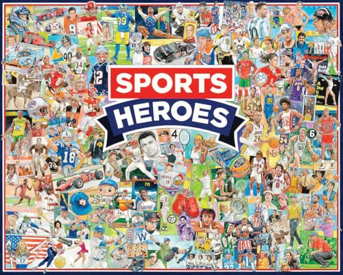 White Mountain 1000 Piece Jigsaw Puzzle Iconic Athletes Collage Puzzles with Large Pieces for Adults and Family 24x30 Sports Heroes - Image 1