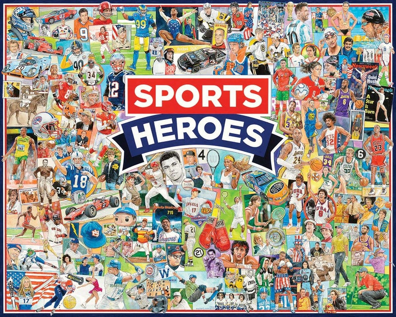 White Mountain 1000 Piece Jigsaw Puzzle Iconic Athletes Collage Puzzles with Large Pieces for Adults and Family 24x30 Sports Heroes - Image 2