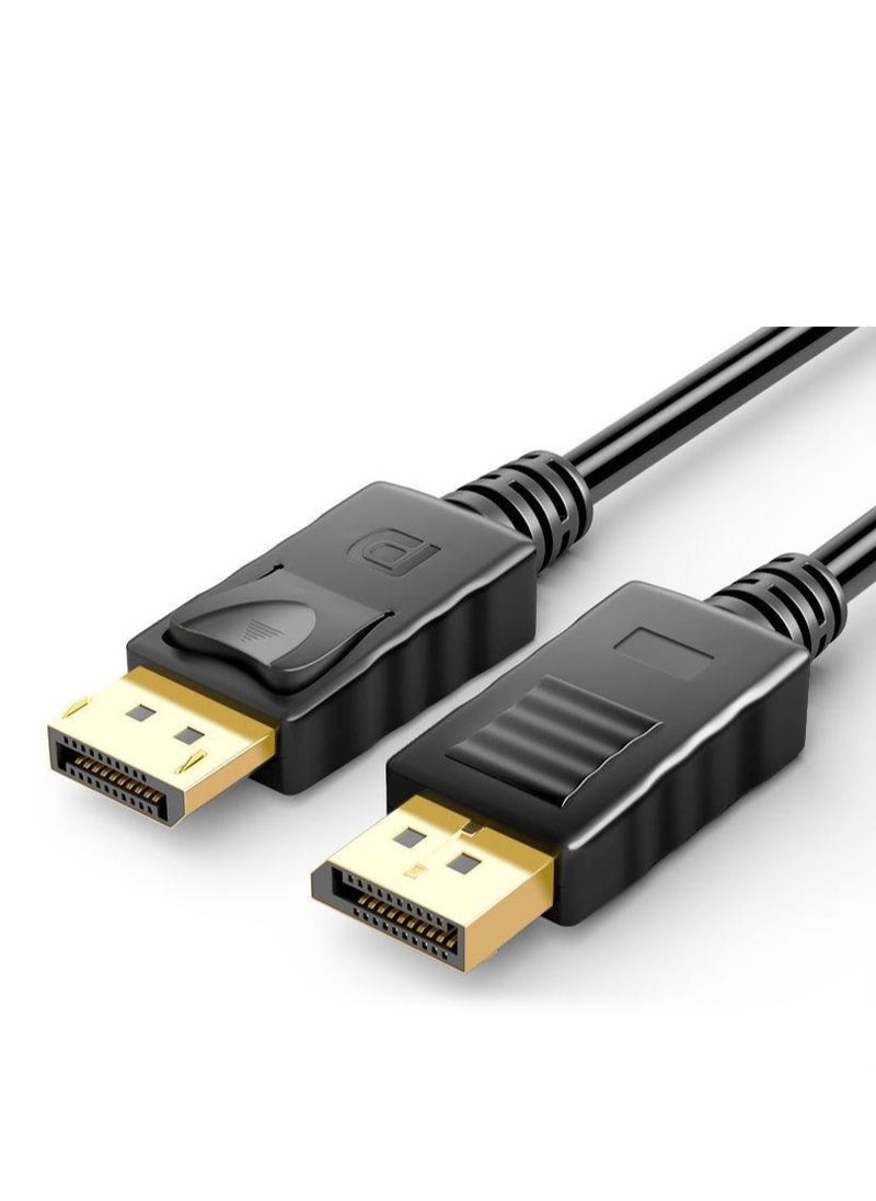 ماركة غير محددة كابل DisplayPort إلى DisplayPort بطول 1.8 متر - كابل DP إلى DP بدقة 4K بتردد 60 هرتز، مناسب للألعاب وأجهزة الكمبيوتر المحمولة والشاشات وأجهزة العرض - يدعم HDR، 2K بتردد 144 هرتز، 1080 بكسل بتردد 240 هرتز، مزامنة الصوت والفيديو، مطلي بالذهب، مصنوع من مادة PVC المتينة - متوافق مع تقنية 3D  - Image 3