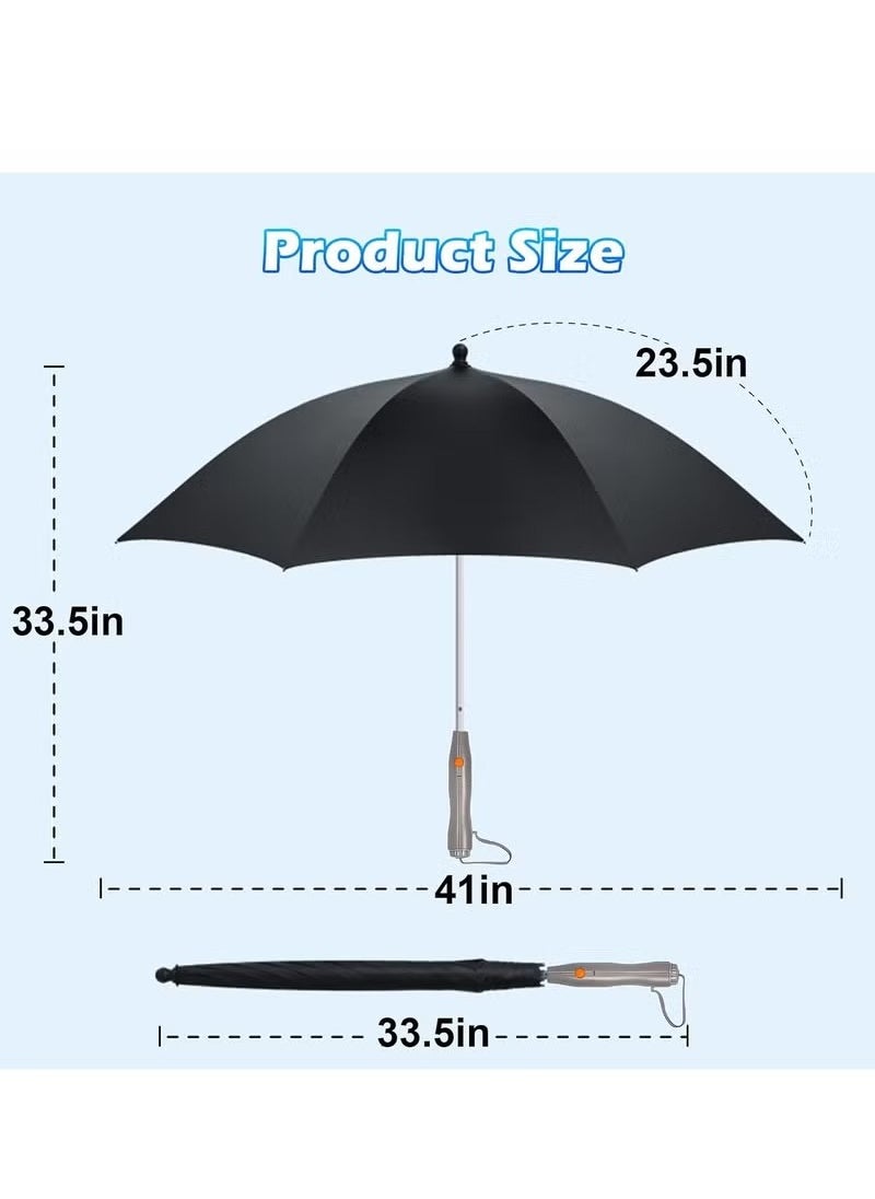 Generic Uv Umbrellas for Sun Protection with Fan and Mist Spray,Cooling Umbrella with Fan,Rechargeable Summer Umbrella for Sun or Rain,Air conditioning umbrella USB charging 3 in 1 cooling umbrella with long battery life, a must-have for outdoor travel, black surface and white Flamingo layer  - Image 3