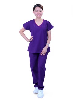 فيرونيكا Veronica Ladies Medical Scrub Set Clinic Doctor Nurse Nanny Maid Salon Uniform  - Image 1