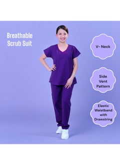 فيرونيكا Veronica Ladies Medical Scrub Set Clinic Doctor Nurse Nanny Maid Salon Uniform  - Image 3