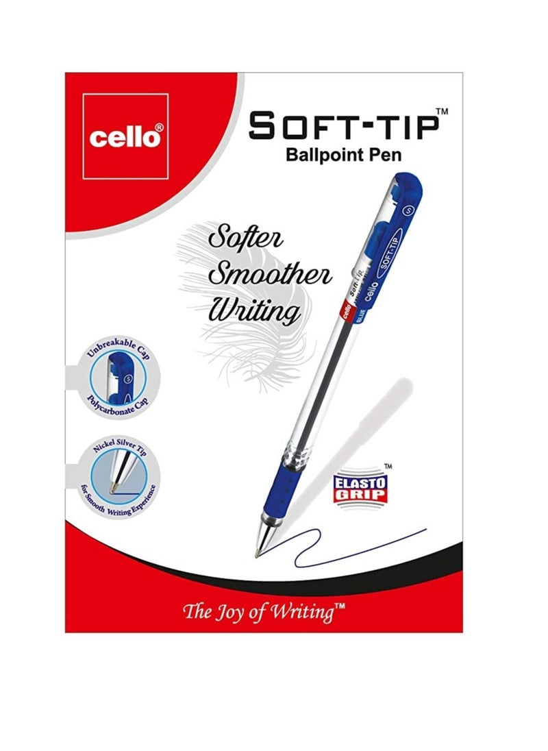 Cello CELLO SOFT TIP BALL PEN 0.7MM BLISTER OF 5PC BLUE, SOFT7 5B  - Image 3