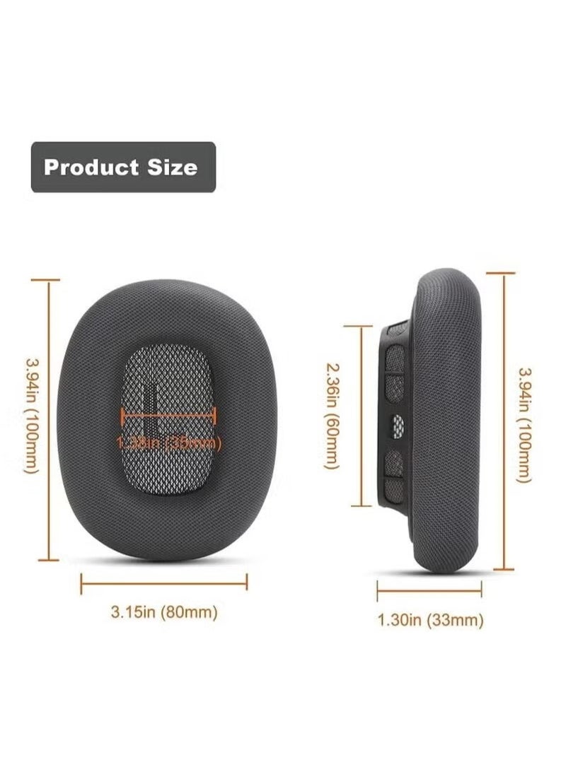 Ear Cushions for AirPods Max Headphones Earpads Replacement Ear Pad Covers Earmuffs with Protein Leather, Memory Foam and Magnet Black  - Image 4