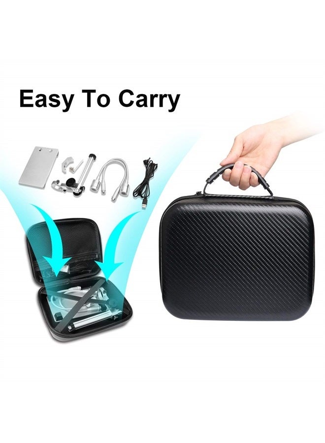 Jiusion Updated with 2 Lamps Aluminum Alloy Universal Adjustable Professional Base Stand Holder Desktop Support Bracket for Max 1.4" in Diameter USB Digital Microscope Endoscope Magnifier Loupe Camera - Image 3