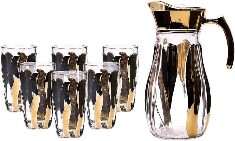 Set Of 6-Piece Glass 8 Oz And 1 Jug