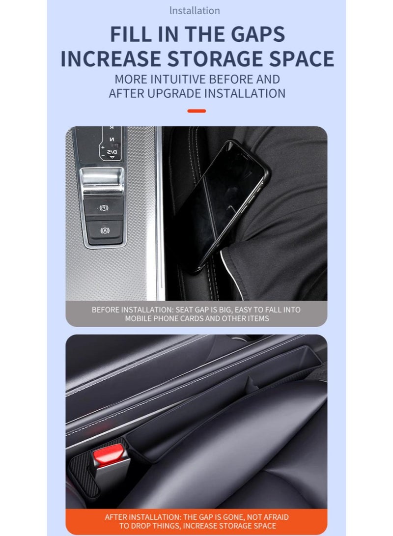 UrbanNest Car Seat Gap Filler with Seat Belt Hole and Phone Charging Cable Hole, 2 Pcs, Dual Compartments, Car Seat Organizer for Phones, Keys, Wallets, Coins, Univeral for All Cars - Image 2