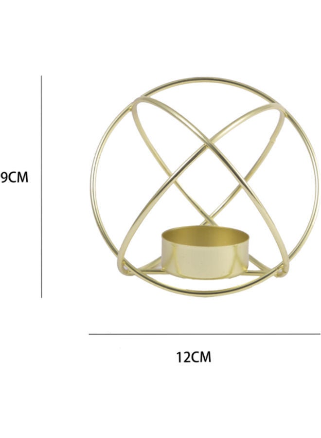 NIBEMINENT Nordic Iron Geometric Incense Candle Holder gold 12cm  - Image 2