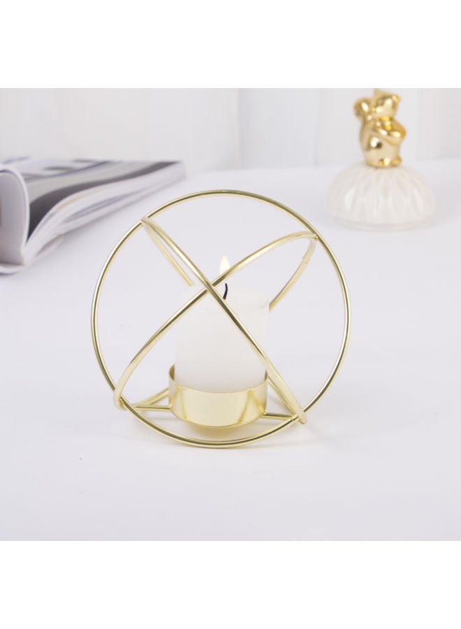 NIBEMINENT Nordic Iron Geometric Incense Candle Holder gold 12cm  - Image 3
