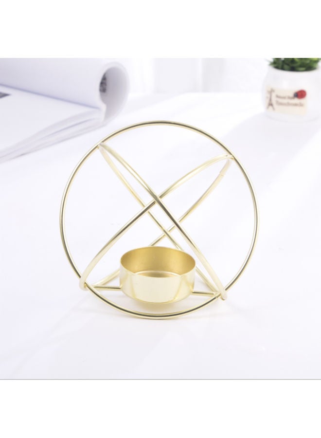 NIBEMINENT Nordic Iron Geometric Incense Candle Holder gold 12cm  - Image 4
