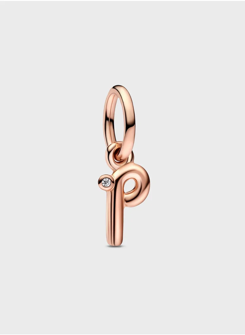 PANDORA Letter P Script Alphabet Dangle Charm