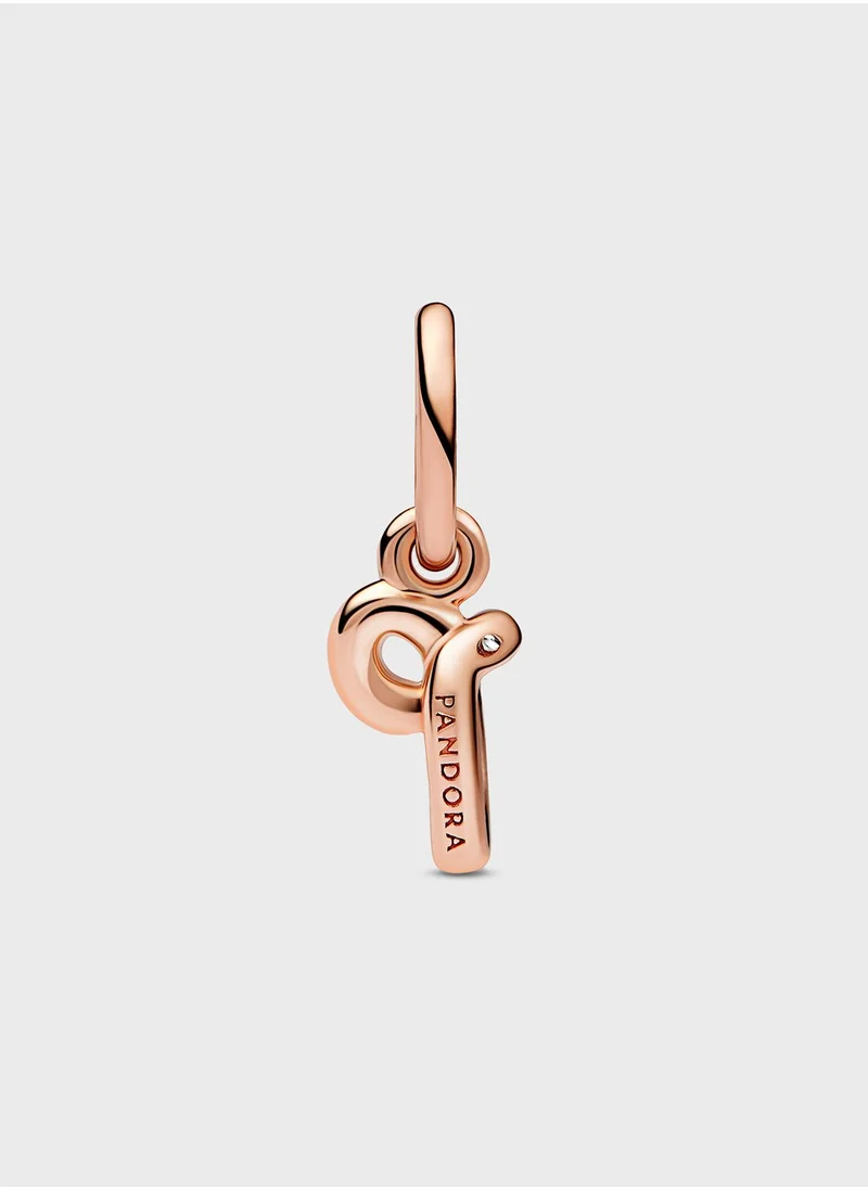PANDORA Letter P Script Alphabet Dangle Charm