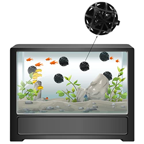 MEETOOT Bio Balls 100pcs Black 16mm Biological Balls Filter Media with Sponge Aquarium Filter Media Tank Bio Balls for Air Pump Clean Fish Tank Pond Sponge Media - Image 5