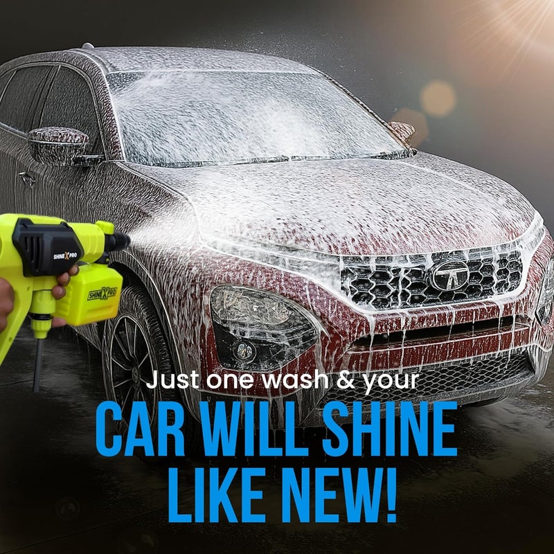 ShineXPro 2.7 Ltr Foam Car Wash Shampoo With 2Pcs 400GSM Microfiber Cloth & Wash Mitt - Thick Foam With Shine Enhancing Formula - Image 4