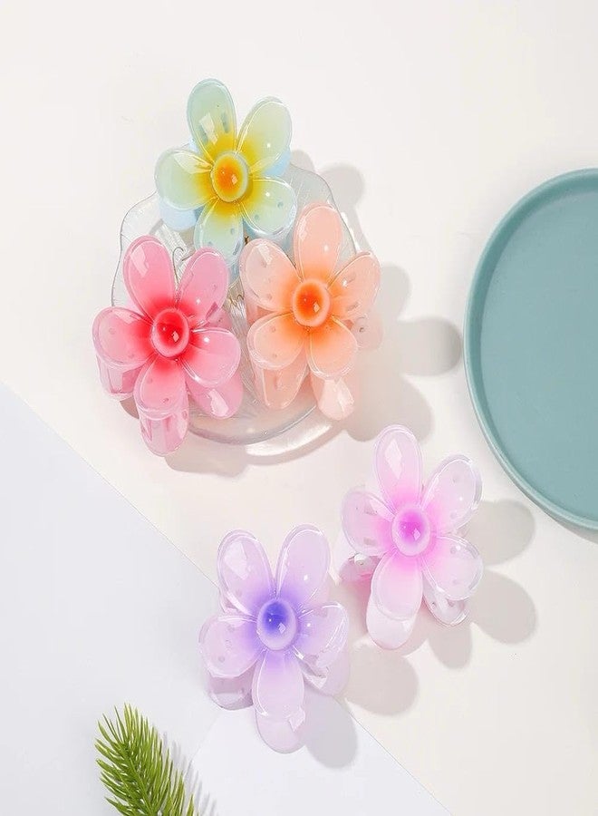 Radhya Accessories Big Gradient Glossy Flower Clawclip for Women (Pack of 2) hair clutchers for girls Hair Styling Hair Claws for Women - Image 4