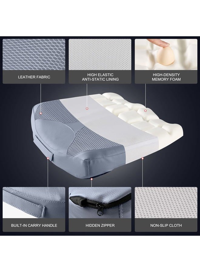 QYILAY Car Memory Foam Heightening Seat Cushion for Short Drivers,Hip/Tailbone/Lower Back Pain Relief Driving Booster seat for Adults,for Truck,SUV,Office Chair,Wheelchair,etc.(Grey) - Image 4