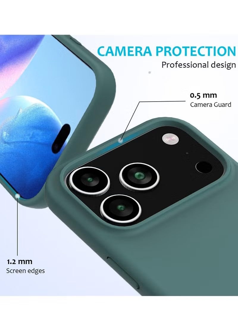 general Bortony Liquid Silicone Protective Case for iPhone 17 Pro Max (6.9") with Built-in Camera Control Button & Shockproof Reinforced Corners - Pine Green - Image 3