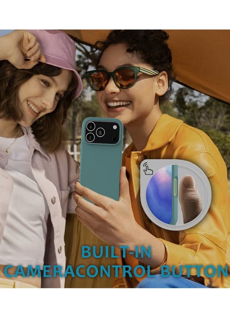 general Bortony Liquid Silicone Protective Case for iPhone 17 Pro Max (6.9") with Built-in Camera Control Button & Shockproof Reinforced Corners - Pine Green - Image 5