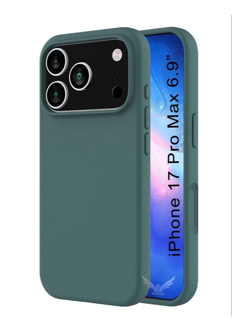 general Bortony Liquid Silicone Protective Case for iPhone 17 Pro Max (6.9") with Built-in Camera Control Button & Shockproof Reinforced Corners - Pine Green - Image 1
