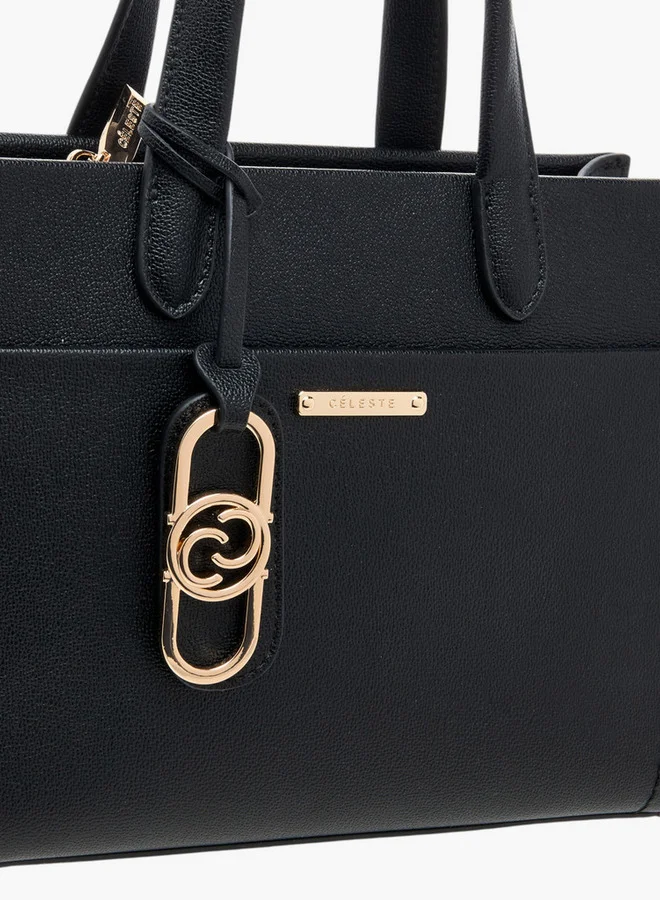 Celeste Solid Tote Bag with Double Handles and Detachable Strap