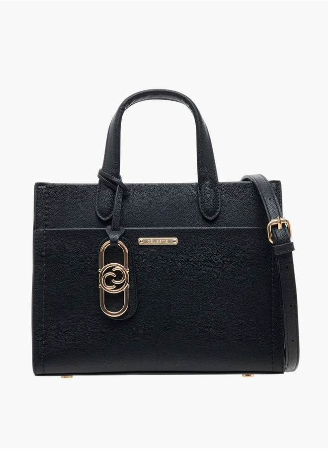 Celeste Solid Tote Bag with Double Handles and Detachable Strap