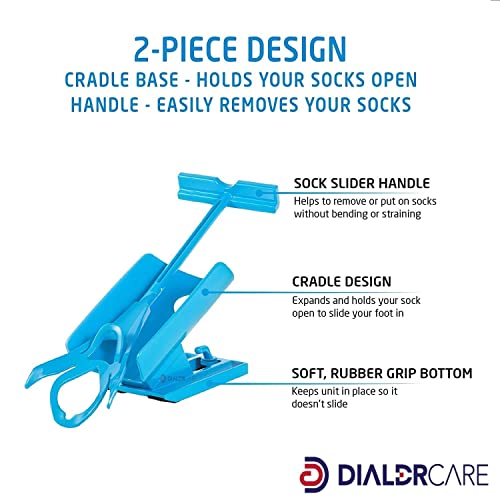 DIALDRCARE Easy on/off Sock Aid Kit/Pain Free No Bending, Stretching or Straining System that Packs up for Convenient Travel (Blue) - Image 3