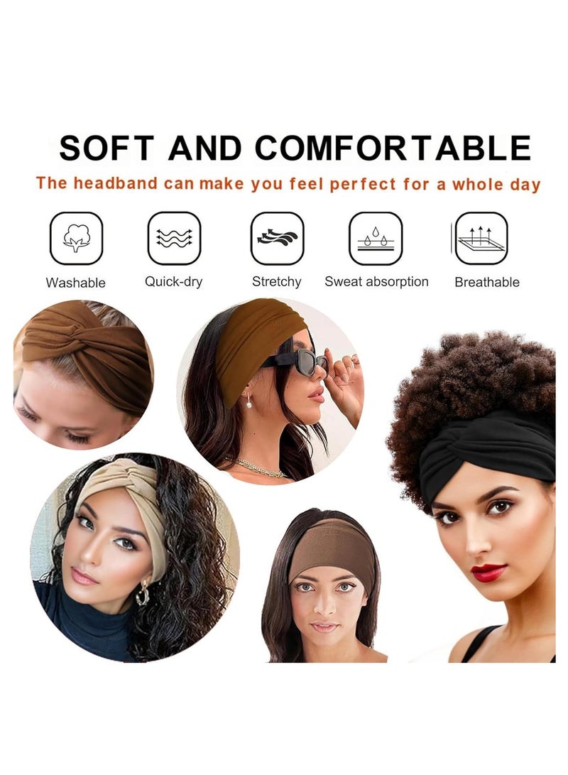 سيلكفكس 4PCS أنيق توربان عصابات الرأس للنساء - عريضة خمر رأس ملفوفات، عقدة الشعر عصابات، ناعمة ومتدة، اكسسوارات عصرية للتصميم اليومي - Image 3