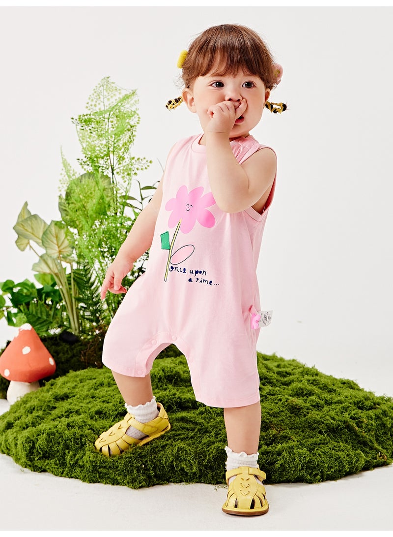 ميني بالا رومبير أطفال كاجوال للجنسين بدون أكمام للأنشطة الخارجية، برسومات زهور رائعة، نسيج فائق النعومة يسمح بمرور الهواء، رقبة دائرية كلاسيكية، لمسة جانبية جذابة، إغلاق سريع ومريح، مثالي للمرح اليومي وفي الهواء الطلق - Image 2