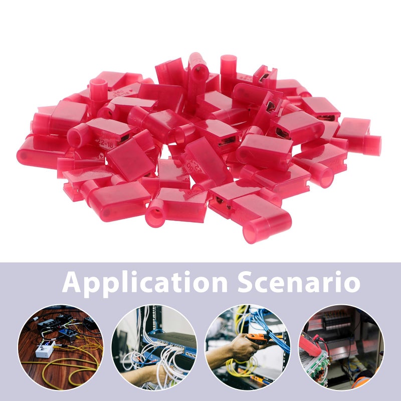 100pcs Nylon Insulated Female Spade Crimp Terminals for Electrical Wire Connections - Image 4