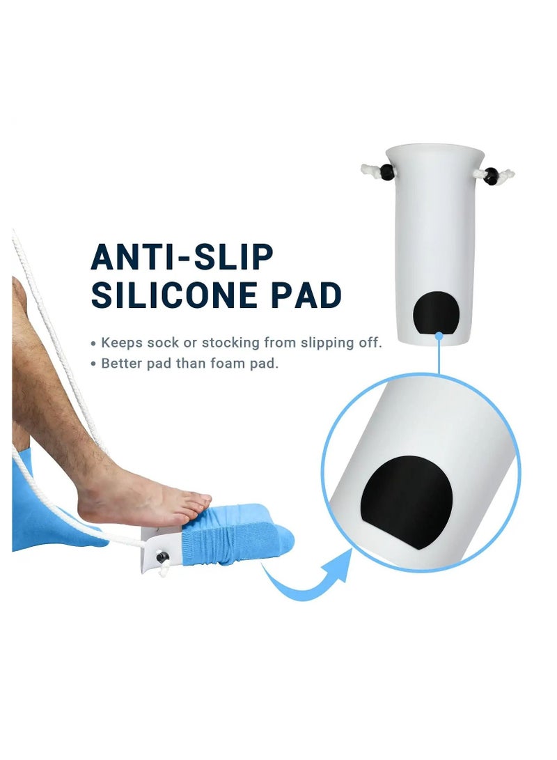 SYOSI مساعد الجوارب بمقابض فوم، أداة مساعد الجوارب وحبال قابلة للتعديل بطول 31" - أداة مساعدة للمعاقين، كبار السن، الحوامل، مرضى السكري - جهاز مساعد للسحب - مساعد الجوارب - Image 4