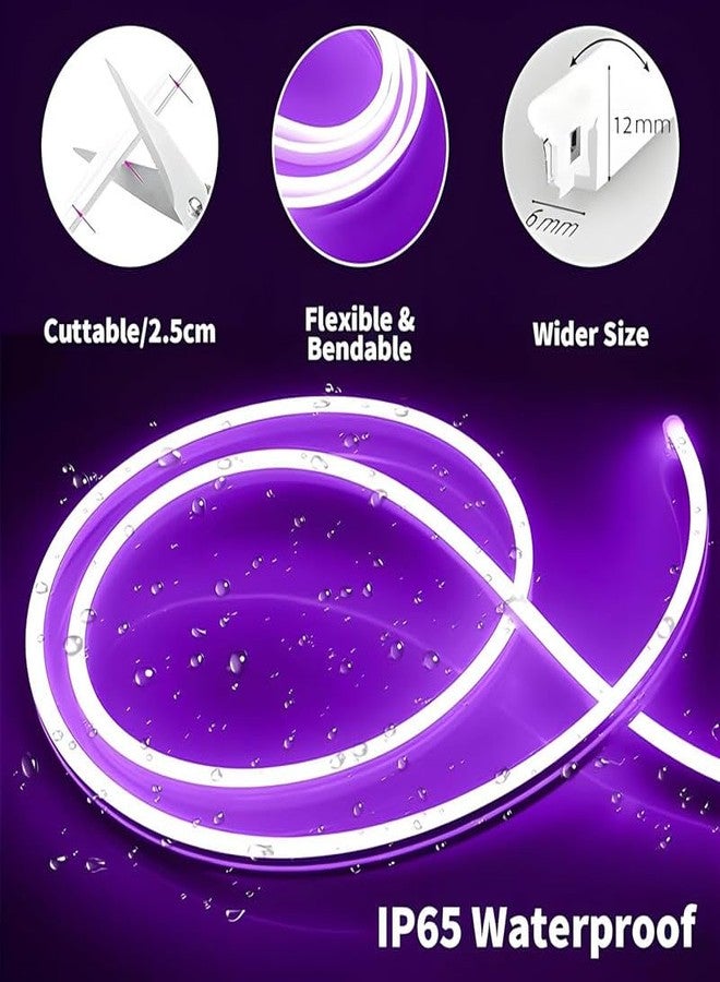 REPISH 5-Meter Purple Neon Light Strip with 600 LEDs and 12V Adapter – Ideal for Wall Decorations, Parties, Celebrations, Bars, and Custom Neon Displays (Pack of 1) - Image 4