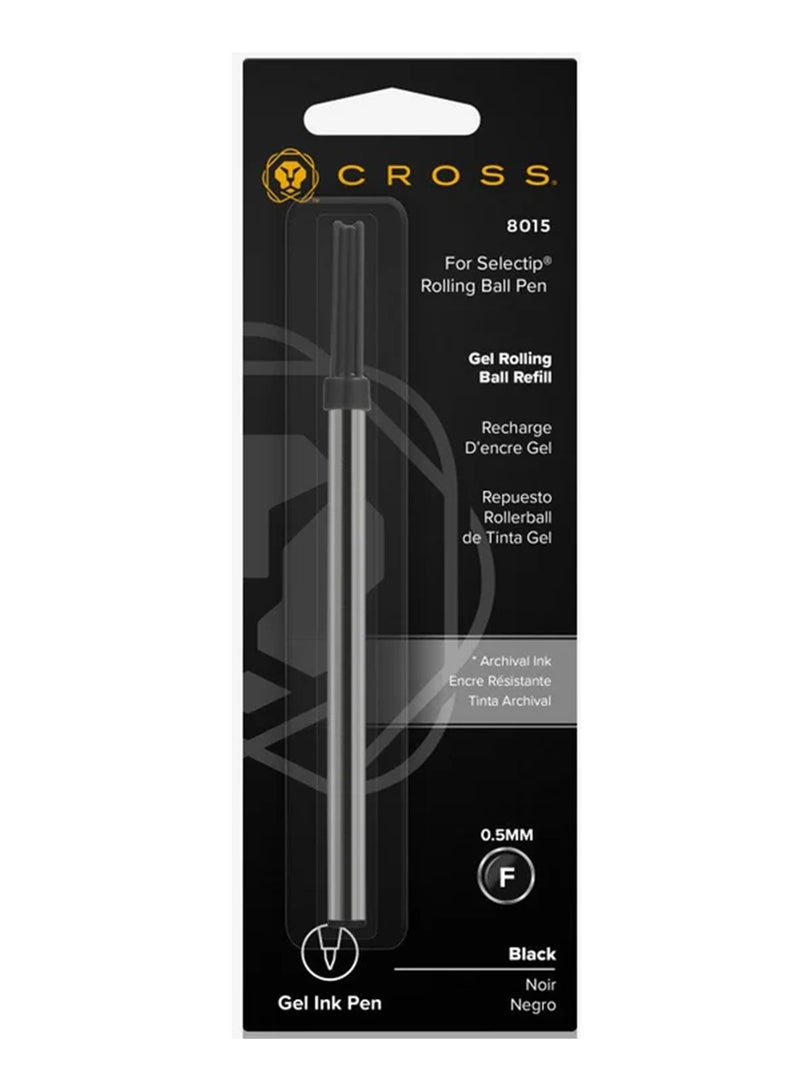 Cross 1-Piece Refill For Gel Roller Ball Pens Fine 0.5mm Tip Black Ink  - Image 1