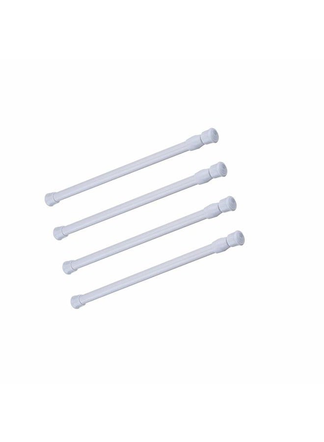 qinnsou qinsou Cupboard Bars Tension Rods,4 Pack Spring Tensions Rods Steel Adjustable Tension Curtain Rod Shower Rod Closet Rod Window Rods ( White, 11.8-20 Inches ) - Image 1