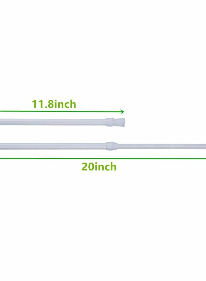 qinnsou qinsou Cupboard Bars Tension Rods,4 Pack Spring Tensions Rods Steel Adjustable Tension Curtain Rod Shower Rod Closet Rod Window Rods ( White, 11.8-20 Inches ) - Image 2