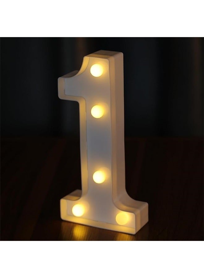 Light Up Numbers, Decorative Lighted Letters, Battery Powered Led Marquee Numbers for Party, Bar, Night Light, Home Decor(Number 1) - Image 1