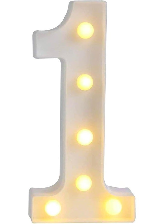 Light Up Numbers, Decorative Lighted Letters, Battery Powered Led Marquee Numbers for Party, Bar, Night Light, Home Decor(Number 1) - Image 2