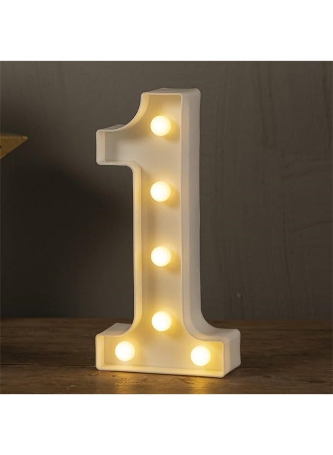 Light Up Numbers, Decorative Lighted Letters, Battery Powered Led Marquee Numbers for Party, Bar, Night Light, Home Decor(Number 1) - Image 3